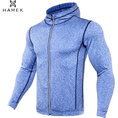 Mens Winter Sport Coat Fitness Training Running Long Sleeved Zip Hoodie Jacket Basketball Soccer Compressiom Reflective Shirts