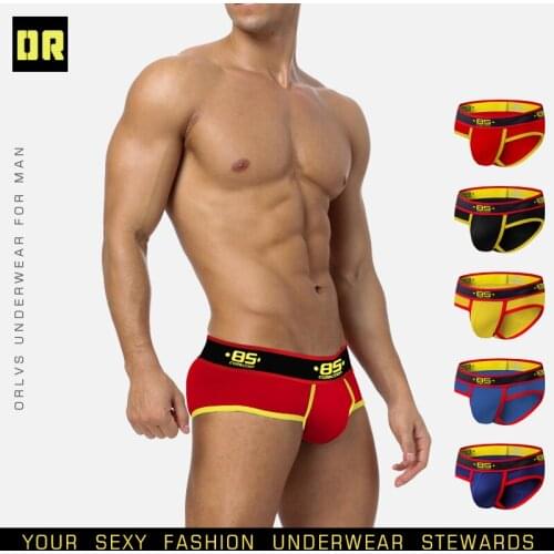 BS Brand Men Underwear Sexy Jockstraps Low Rise Cotton Thongs G-Strings Gay Underwear Penis Pouch Male Jockstraps Men Bikini