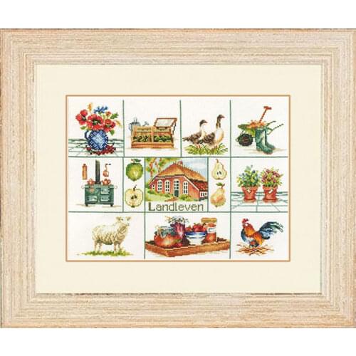 Fishxx Cross Stitch Kit Precision Printing C1515 Farm Pastoral Collection Home Decoration Paintings