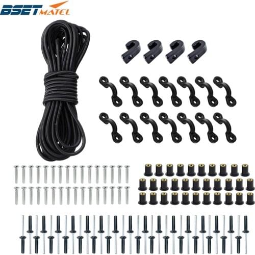 Kayak Expanded Deck Rigging Kit Elastic Rope Bungee Nylon C and J Buckle Tie Down DIY for Canoes Boat Marine Accessories