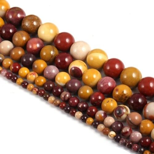 Natural Egg yolk Round Loose Beads 4 6 8 10 12 MM Pick Size for Jewelry Making 15" Strand