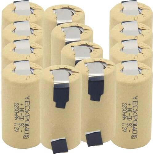 Nickel sheets 2200mAh sub C battery SC batteries akkus 1.2V akkumulator NICD soldering tape welding tabs for hitachi for USAG