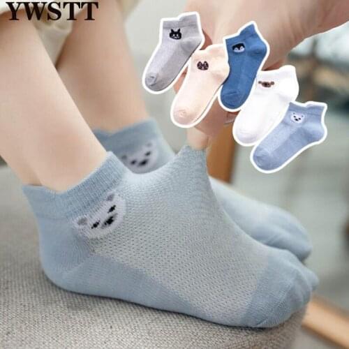 Socks Summer Thin Section Mesh Cotton Breathable Children No-show Socks Spring Summer Cotton Tube Baby Socks Girls Boat Socks