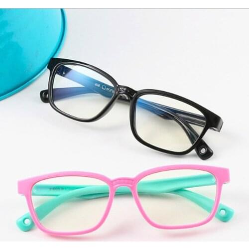 New Anti-blue Light Glasses Brand Children Soft Frame Goggle Plain Glasses Kids Eye Frame Eywear Fashion Anti-Radiation Myopia