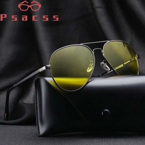 Psacss Pilot Photochromic Polarized Sunglasses Men Women Alloy Frame Classic Brand Designer Sun Glasses Driving Anti-blue Light