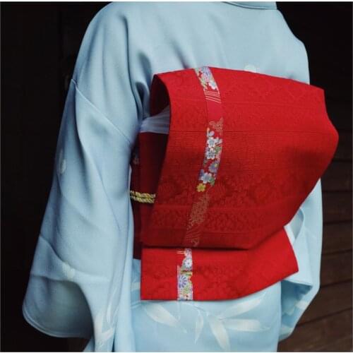 2019 Kimono Accessories red belt floral print Waist Belt