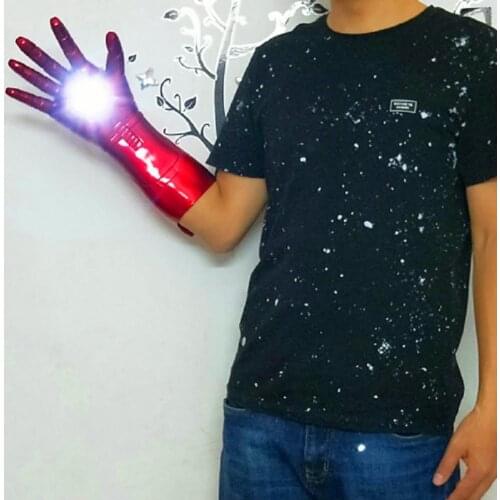 Marvel Avengers Iron Man Helmet Gloves Cosplay 1:1 Light Led Ironman Wearable Gloves PVC Action Figure Toys kids Christmas Gifts