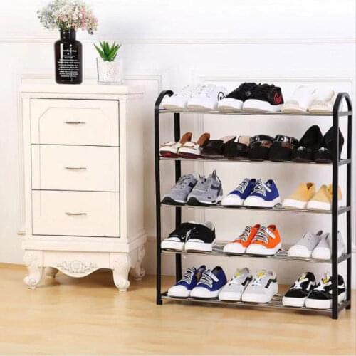 Shoes Rack Storage Shelf Aluminum Metal Standing Rack DIY Shoes Storage Shelf Home Furniture Organizer Accessories Shoe Rack