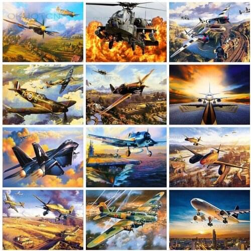 Modern Wall Decor Diamond Embroidery Aircraft Mosaic Diamond Painting Kit Scenery Full Square Rhinestones Art Home Decoration