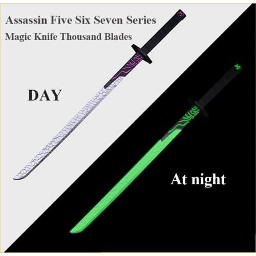 Luminous Version Of The Sword Toys Magic Knife Thousand-blade Assassin Wu Liuqi Aqi Animation Props Model Pu Toy Sword