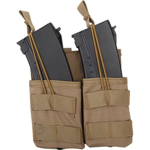Outdoors Tactical Double Magazine Pouch AK Airsoft Open Top Mag Pouch Molle Magazine Pouch Military Paintball Gear Cartridge Bag