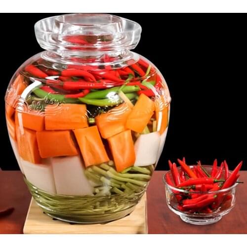 Thicken Transparent Glass Pickle Jar Sichuan Home Kimchi Jars Vegetables Pickling Container Pickles Storage Sealed Tank Food Can