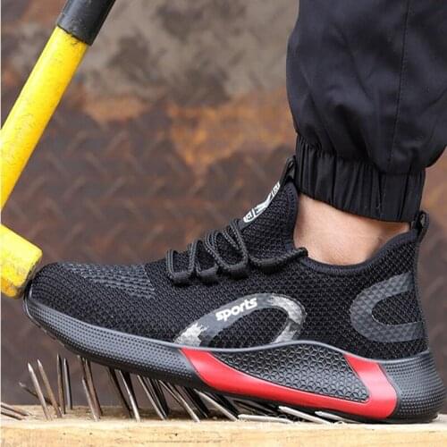 Safety Shoes Men Steel Toe Shoes Puncture-Proof Safety Boots Lightweight Breathable Work Sneakers for Men