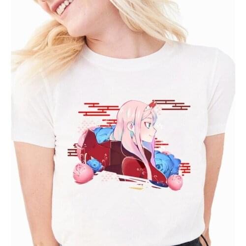 Darling In The Franxx Zero TWO Hentai Japan Anime T Shirts Womens T-shirt Short Sleeve Female Tops Tees Harajuku Vogue Vintage