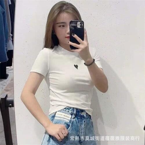 2021 New Summer Print Women T-shirt Slim High Quality Men Tee Cotton Round Neck Fashion Casual Elegant Unisex Tops T603