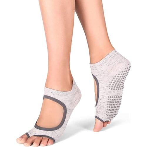 Toeless Non Slip Grip Women Socks for Yoga Barre Pilates Fitness Gym Sports Anti Slip Dance Socks