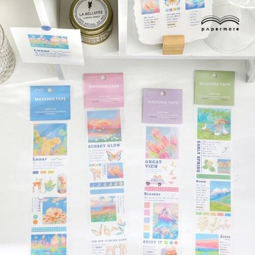 1Pcs Butterfly flowers Decoration Tape Washi Masking Long tape Creative Scrapbooking Stationary School Supplie