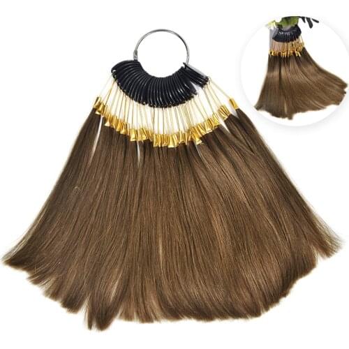 100% Human Hair Color Rings/ Colour Charts 30pcs/lot Available Can Be Dyed For Salon Sample