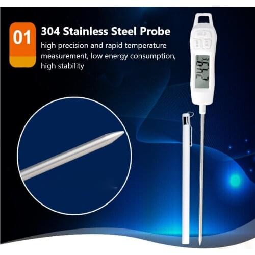 2pcs 1.5V Electronic Food Thermometer Water With Pen Case Digital BBQ Catering Hand Kitchen Bakeware Measuring Home Accessories