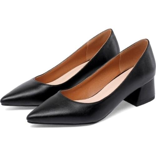 2021 Shoes Women Pumps Pointed Toe Fashion Single Shoes Shallow Casual Medium heels party Office shoes Large Size 38 39 41 42 43