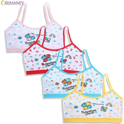 4pcs/lot Teenage Kids Bra Girls Underwear Clothing Cotton Teen Sports Bra Puberty Girl Training Bras