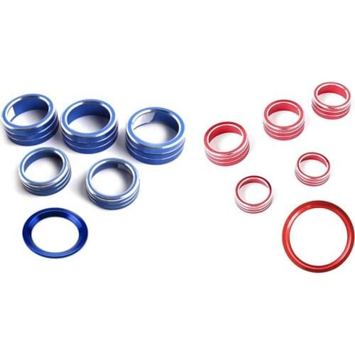 6PCS Car Centre Console Air Conditioning Volume Knob Ring Cover Trim for Honda Accord 2018-2021 Engine Start Button