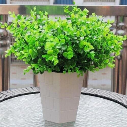 7-Branches Artificial Fake Plastic Silk Eucalyptus Plant Leaf Flowers Home Decor