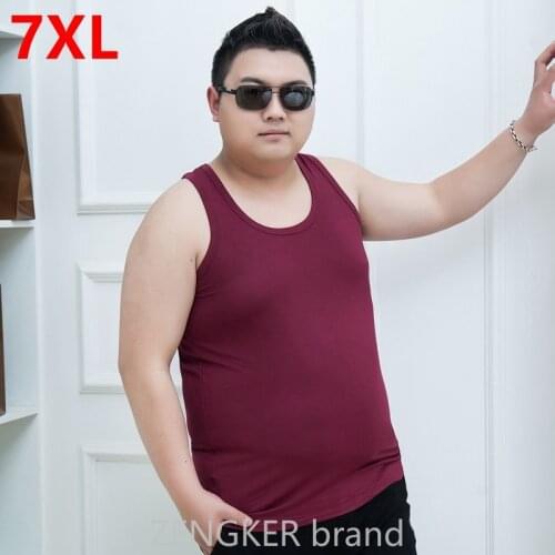 7XL Tank Tops men 6XL mens sweat Big size vest summer super large Sleeveless Modal undershirt big size bodybuilding workout