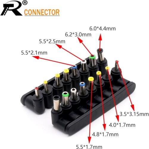 8 in 1 5.5X 2.1 MM DC power jack female plug adapter Connector to 6.0 4.4 6.2 3.0 5.5 2.5 2.1 1.7 4.8 4.0 3.5 3.135 Male Adaptor