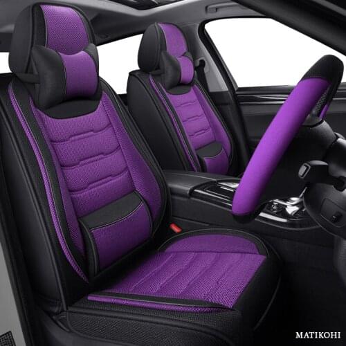 MATIKOHI flax car seat covers For audi a6 4f a4 a3 a5 q3 q5 q2 lada xray mitsubishi pajero skoda octavia nissan leaf seat cover