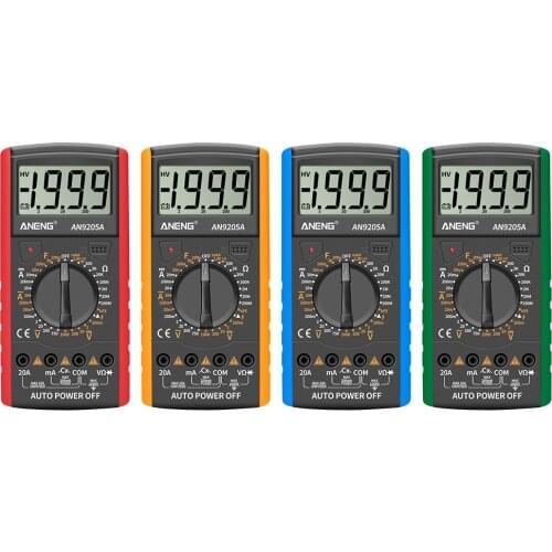 ANENG AN9205A LCD Digital Multimeter Voltmeter Ammeter Resistance Tester Digital Mini Multimeter Capacitance Meter