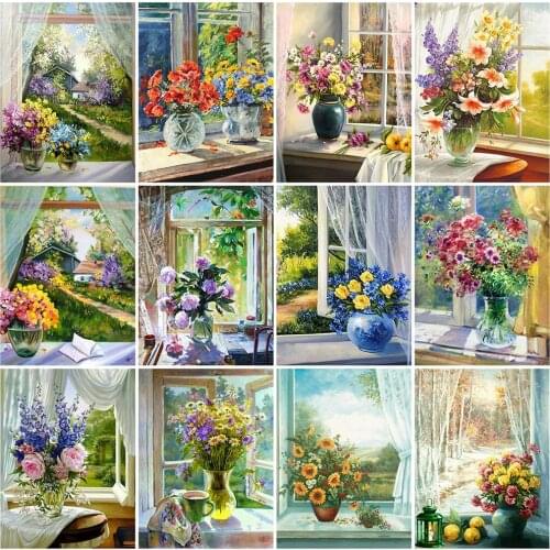 EverShine 5D DIY Diamond Painting Garden Landscape Full Square Diamond Embroidery Flowers Mosaic Rhinestone Decor For Home