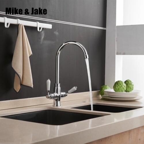 Double handle kitchen sink faucet kitchen mixer double handle chrome kitchen faucet sink mixer tap bathroom faucet tap uk style