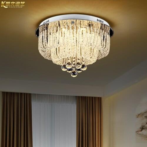 Round crystal lamp bedroom lamp living room lamp simple modern led ceiling lamp warm restaurant lighting lamp atmosphere