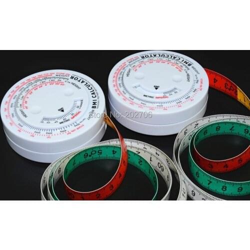 Round shape BMI measure tape BMI caculator body measure tape,50pcs/Lot