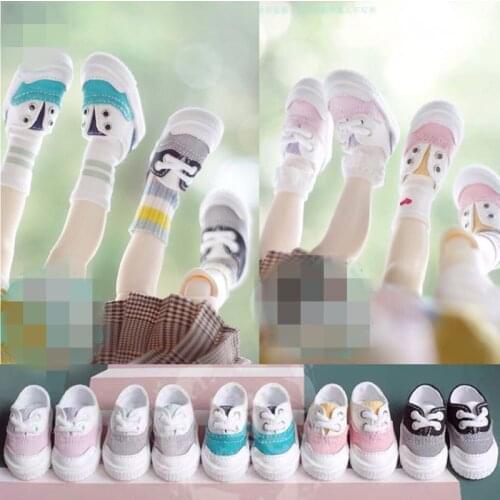 BJD doll shoes are suitable for 1/4 1/6 size flat feet wearing canvas shoes sport casual shoes wearing top two doll accessories