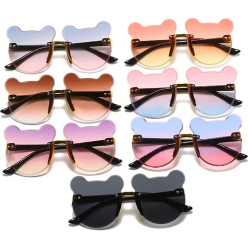 Summer Hot Sale High Quality Colorful Gradient Color Sunglasses For Boys And Girls Rimless Cut Glasses For Dropshipping
