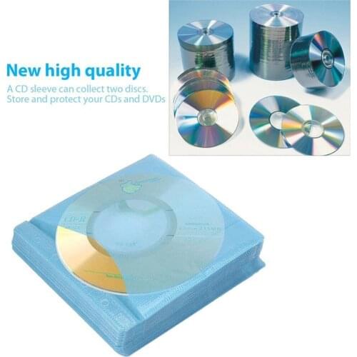 Hot Newest 100Pcs CD DVD Double Sided Cover Storage Case PP Bag Sleeve Envelope Provide Storage & Protection for Your CD & DVD
