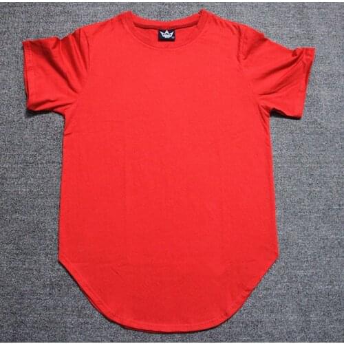 Mens SWAG Hip Hop Tee Men Street Cotton T-shirt With Arc Hem