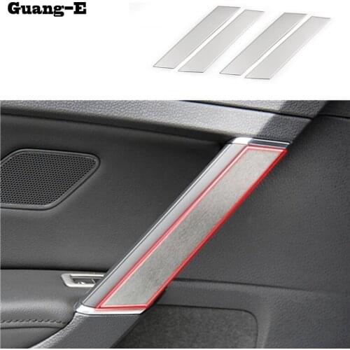 Car Stick Cover Stainless Steel Rear Door Armrest Handrail Trim Frame Lamp For VW Volkswagen Golf7 Golf 7 2014 2015 2016 2017