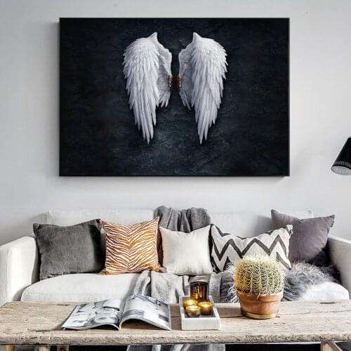 Modern Angel Wings Wall Posters And Prints Abstract Angel Feather Pop Art Canvas Home Decor Pictures For Living Room Cuadros