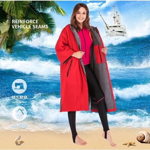 2021 new hot sale waterproof hoodie poncho wet suit with microfiber terry cloth lining