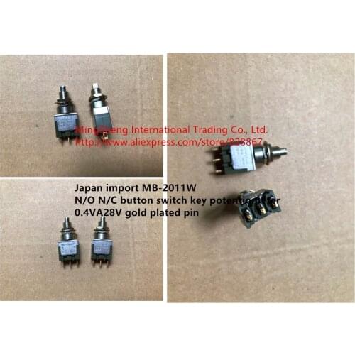 Original new 100% MB-2011W N/O N/C button switch key potentiometer 0.4VA28V gold plated pin