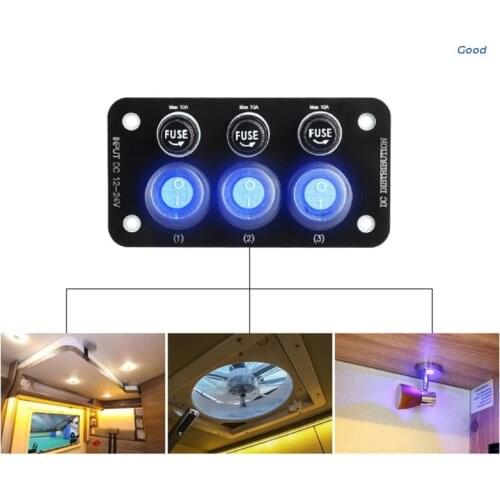12-24V Switch Panel with 10A Fuse Used for Car Boat Camper Marine RV Multipurpose Modification Controller