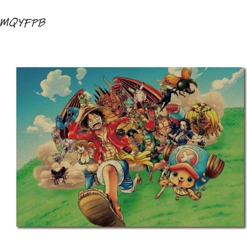 Anime A Collection of Characters Kraft Paper Poster Interior Decorative painting 50.5x35cm
