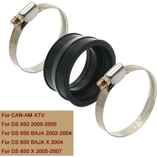Rubber Carburetor Intake Manifold Boot Flange W/Clamps For Can-Am Bombardier DS 650 BAJA X Can Am ATV 2000 - 2007 2001 2002 2003