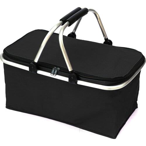 30L Folding Picnic Camping Basket Insulated Shopping Cooler Outdoor Picnic Bags Home Storage Basket Hamper Basket Bag Box