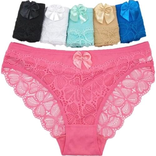 12 Pcs/Lot Ladies Briefs Sexy Lace Breathable Woman Underwear Panties Floral See Through Pantys Underpants Female Lingerie M-XL