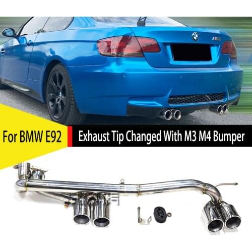 1 set Modified Car Rear Stainless Steel Exhaust Pipe muffler tip tailpipe fit BMW E90 E92 E93 320 325 modified M3 M4 bumper