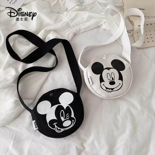 Disney White Mickey Mouse Women Shoulder Bag Fashion Lightness Girl Shopping Bags Lady Canvas Handbag Totes